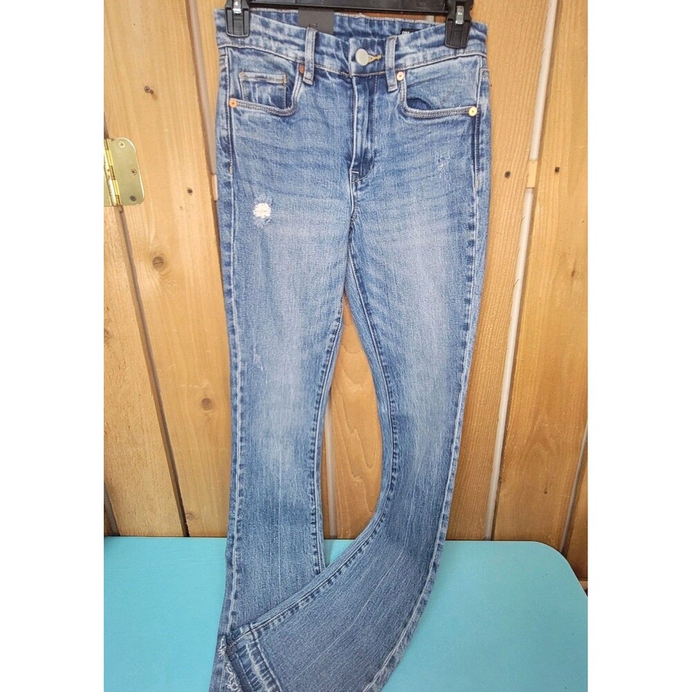 Blank NYC The Hoyt High Rise Mini Flare Jeans Medium Blue Denim NWT Size 2 - 24"